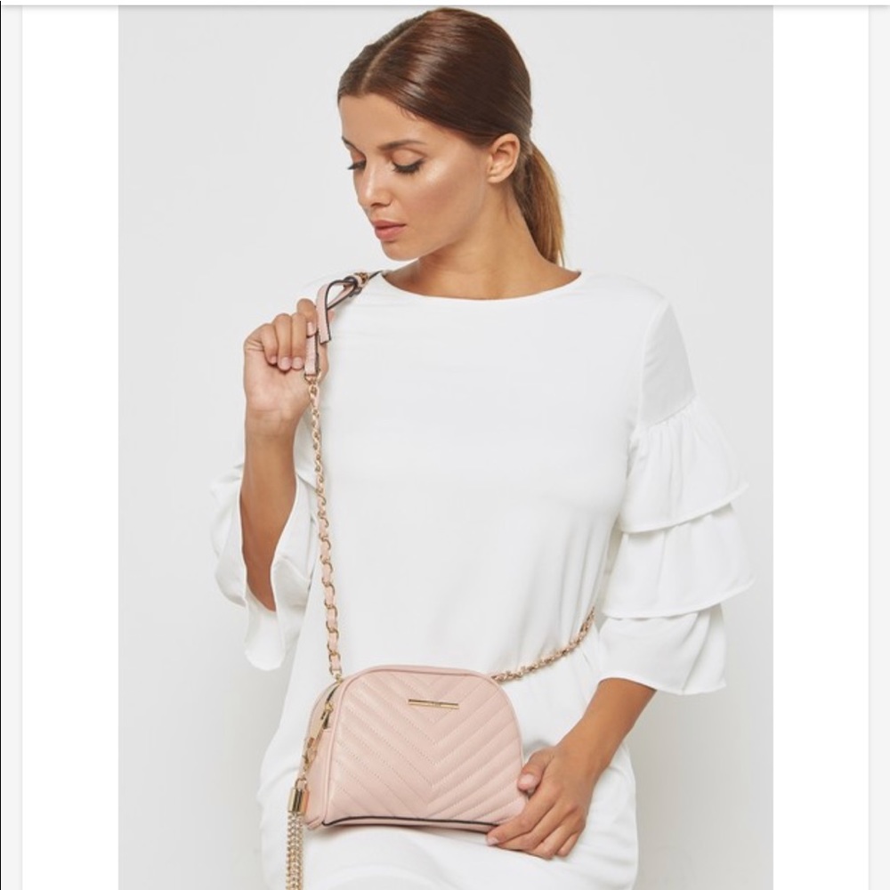 ALDO QUILTED LIGHT PINK / NUDE DOROLORA CROSSBODY